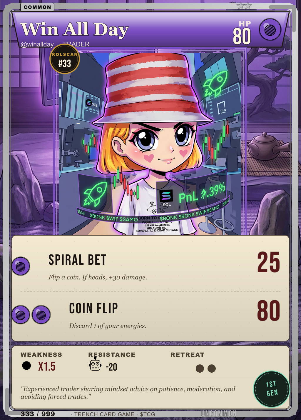Trench Card 333 · Win All Day