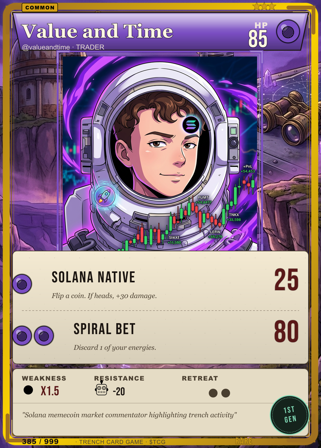 Trench Card 385 · Value and Time