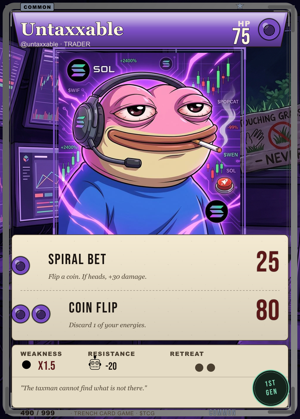 Trench Card 490 · Untaxxable