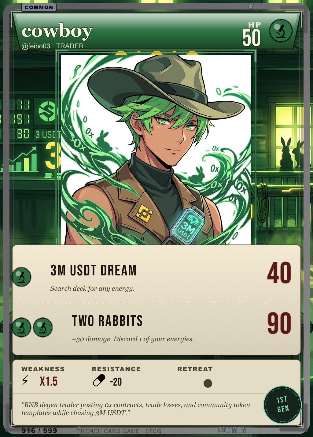 Trench Card 916 · cowboy
