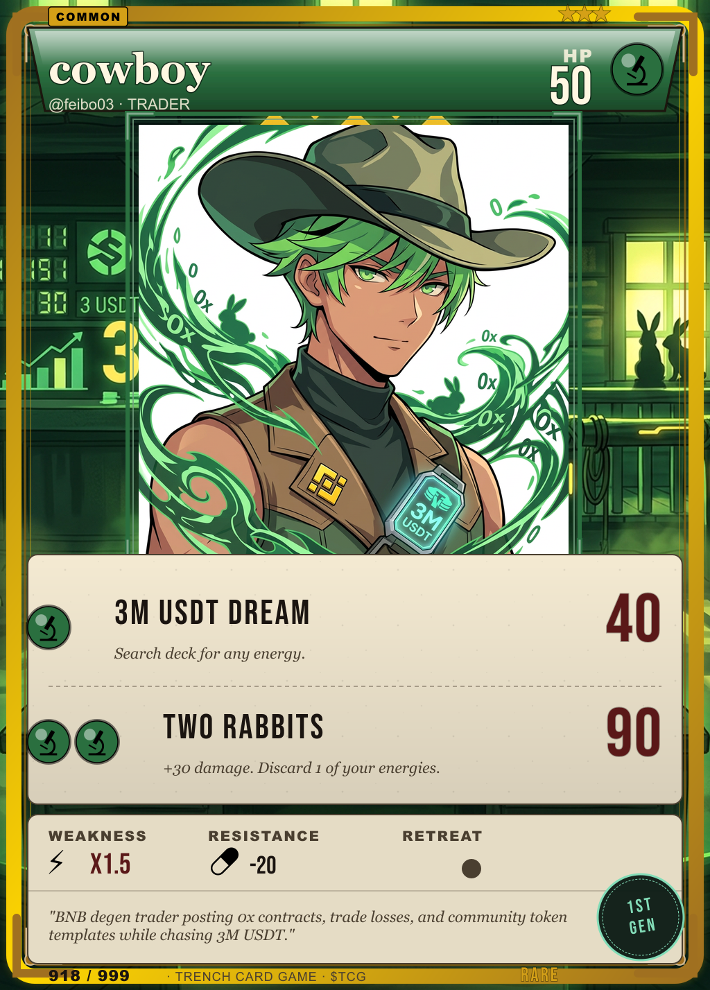 Trench Card 918 · cowboy