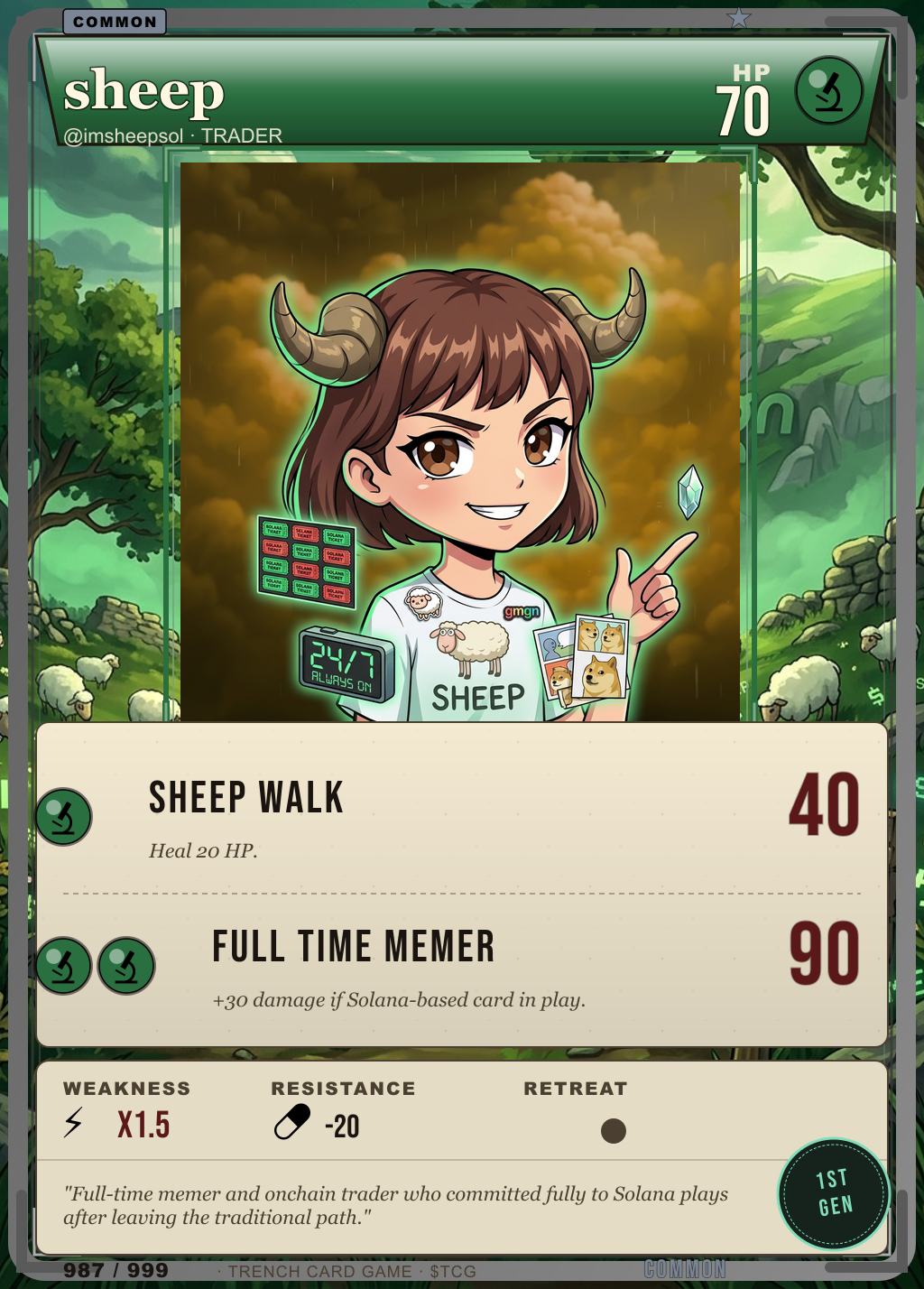 Trench Card 987 · sheep